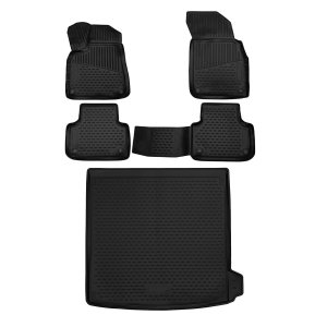 Audi Q8 3D Floor-Trunk Mats - Omac - KIT - Black - '19-'25